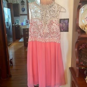 Coral cocktail dress